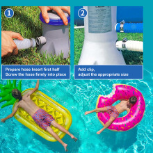 2 Stück Ersatzschlauch (1,73 Zoll Durchmesser) für Aufstellpools, Poolfilterpumpe, Ersatzschlauchzubehör