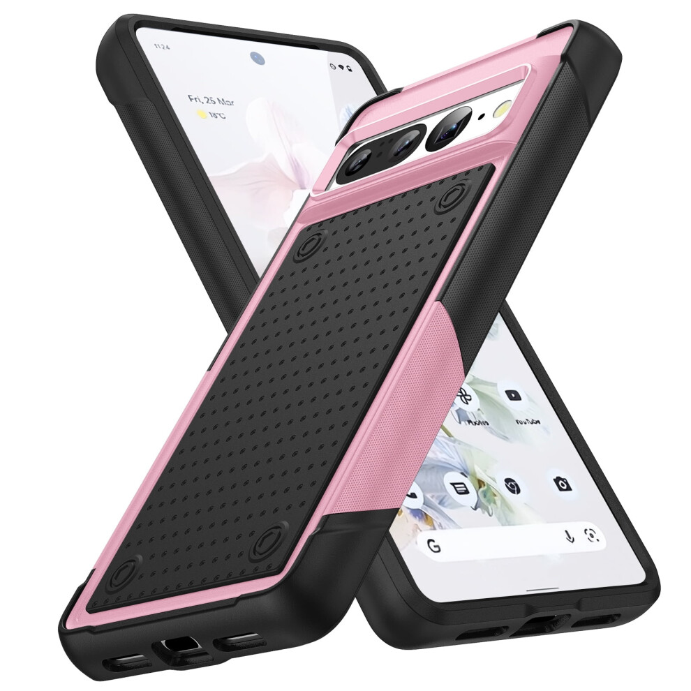 For Google Pixel 7 Case, Heavy Duty Drop Protection Hybrid Silicone Pc Shockproof Rugged Tough Protective Case For Google Pixel 7, Pink 9482726254744