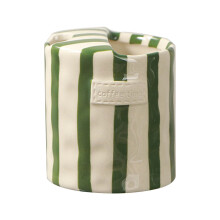 300ml Vintage Striped Ceramic Coffee Cup, Durable & Easy to Clean, Great Gift for Friends/Family (Green, One Size)