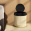 Desktop Trash Can Cream Flip Lid, Moderate Cap 3