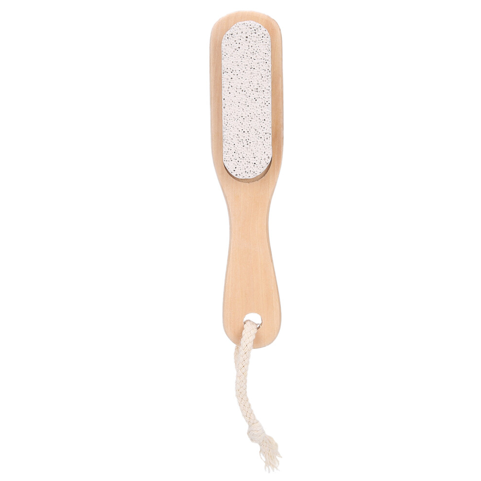 Portable Foot Scrubber, Nail Buffer With Pumice Stone And Wooden Handle For Efficient Dead Skin Removal And Exfoliation, Ideal For Dry, Rough, And