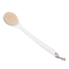 Radiance Boosting Body Brush, Ergonomic Grip for Anti-Slip Use, Exfoliating Power with Moderate Bristles, Hygienic & Long-Lasting, White, 15.4"