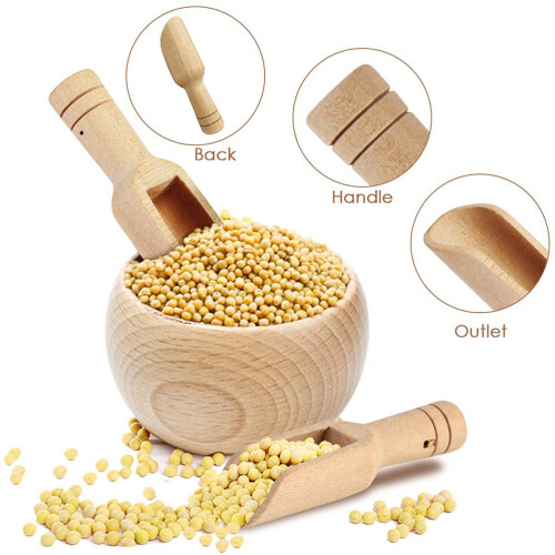 Multi-Purpose Spoons - Solid And Durable For Everyday Kitchen Use - Eco-Friendly Cooking Tools, Mini Wooden Scoops, 10Pcs Set 1