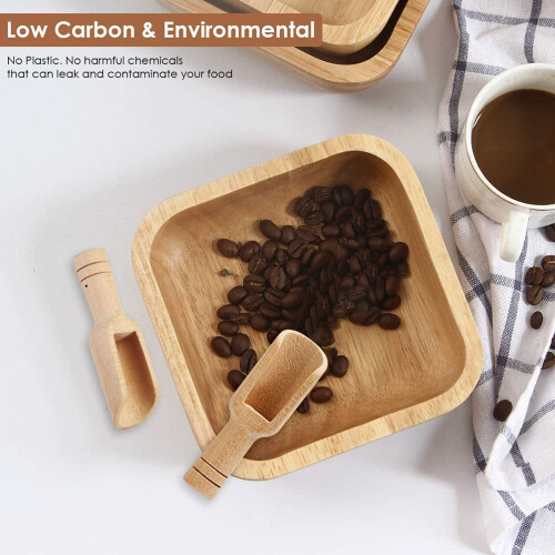 Multi-Purpose Spoons - Solid And Durable For Everyday Kitchen Use - Eco-Friendly Cooking Tools, Mini Wooden Scoops, 10Pcs Set 2