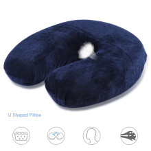 U-Shaped Travel Pillow, Memory Foam with Velvet Cover for Luxurious Comfort, Ergonomic Design for Neck and Head Relief, Portable for Anywhere Rest