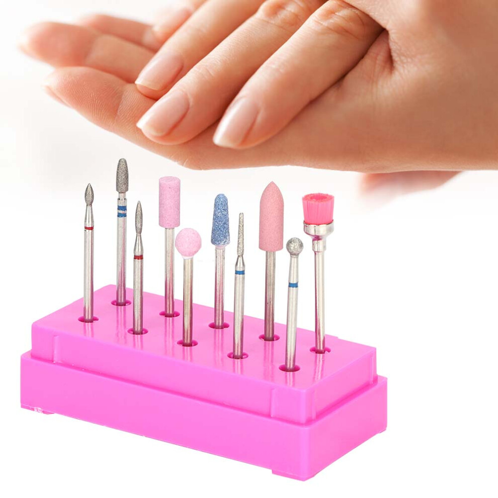 Manicure Pedicure Nail Drill Bits 10pcs Set for Electric Nail Art Tools