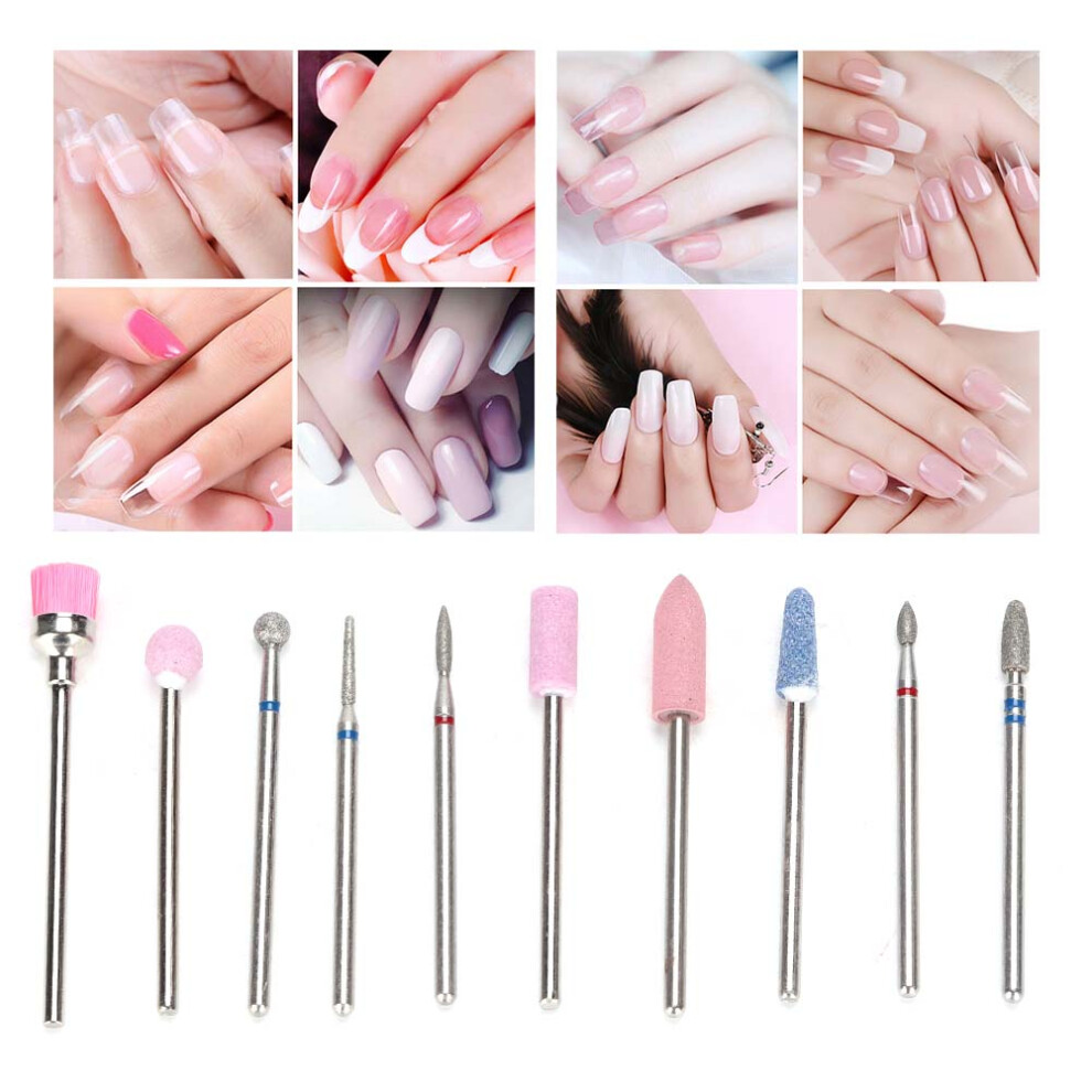 10 Pcs Nail Art Drill Bit Set Grinding