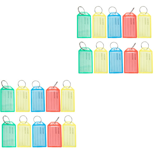50St Multifunctionele Gekleurde Sleutellabels Met Duurzame Ring Set 1