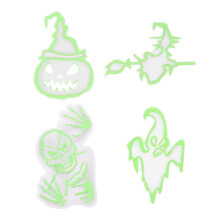 Spectral Glow In The Dark Halloween Decor, Exclusive Patterns for a Mesmerizing and Safe Party Atmosphere (4Pcs)
