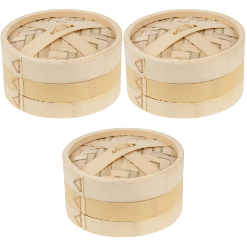 3Sets Beige Bamboe Keuken Steamer Duurzaam & 2