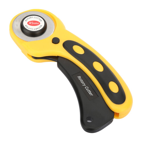 Sewing Rotary Cutter With Precise Cutting Ability And Squeeze Trigger Control, Includes Blade Cover And Replacement Option, Perfect For Crafting 2
