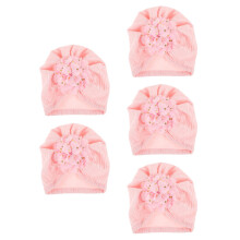 5Stk Neugeborenen Beanie Mütze Baby Turban Pink Für Frühling Herbst