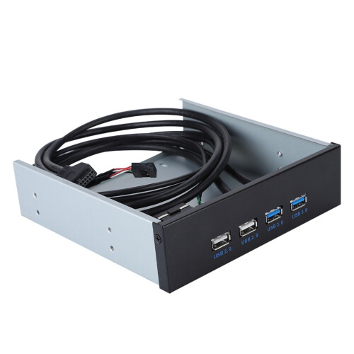 Προσαρμογέας μπροστινού πίνακα USB3.0 Plug and Play, μεταλλικός διανομέας USB υψηλής 2