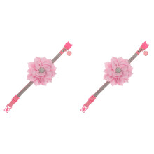 2Pièces Colliers Pour En Velours Rose Avec Ajustables