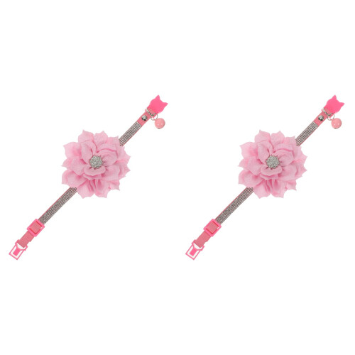 2Pièces Colliers Pour En Velours Rose Avec Ajustables