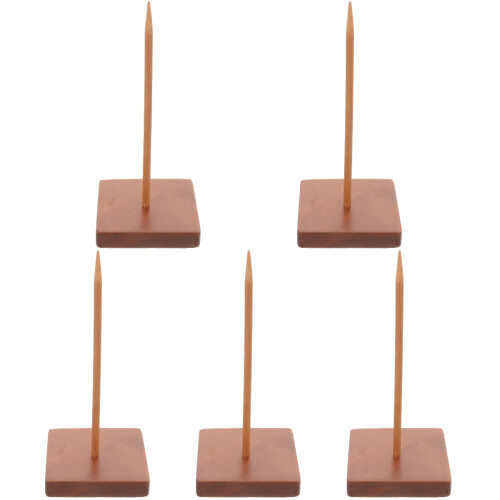 5Pièces Porte-Billets En Bois Marron Usage Polyvalent Et Stable