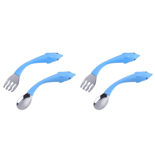 2Sets Kids Training Tableware Rvs Baby Veiligheid 1