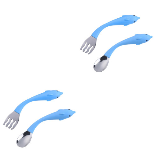 2Sets Kids Training Tableware Rvs Baby Veiligheid 2