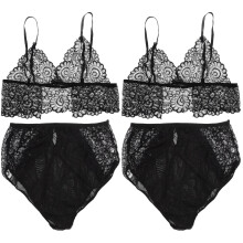 2Sets Black Bra and Panty Set for Comfortable Fit