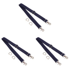 3Pcs Dark Blue Adjustable Canvas Bag Shoulder Straps with Metal Clips