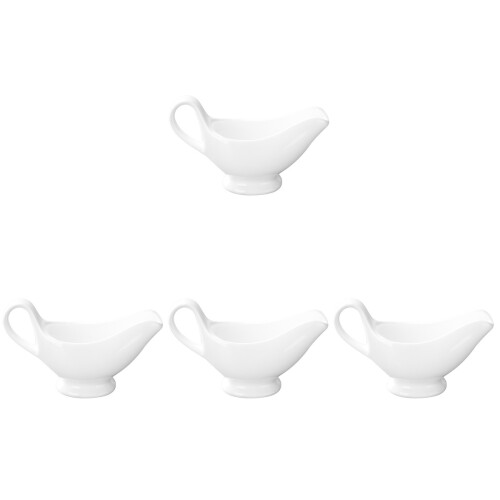 4Pcs Ceramic Milk Pitcher White Small Creamer Pitcher for Home Use