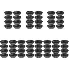 56Pcs Small Baking Pans Black Mini Tart Molds for Desserts Baking