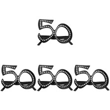 4Pcs Plastic 50Th Birthday Glasses Unique Number Design Party Eyewear