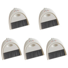 5Sets Compact White Cleaning Brush and Dustpan for Countertop