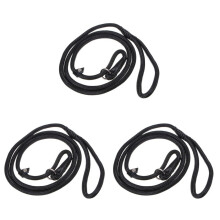 3Pièces Collier Laisse Nylon Noir Résistant