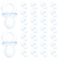 50Pcs Durable Blue Mini Plastic Pacifiers for Baby Shower Party Favors