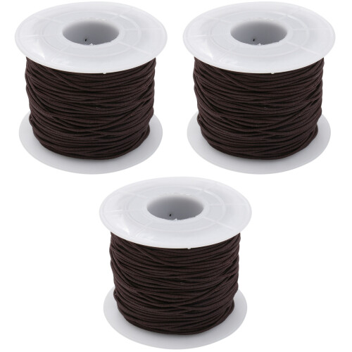 3Rolls DIY Elastic String Coffee Beads Cord for Jewelry Making Crafts 2
