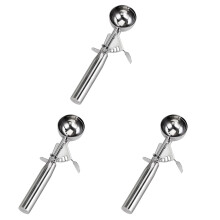 3Pcs Stainless Steel Ice Cream Scooper Silver Sturdy Easy Clean Tool