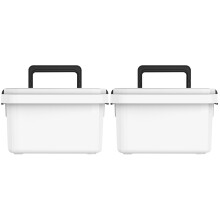 2Pcs White Portable Medicine Case Plastic Multi-Layer Storage for Home