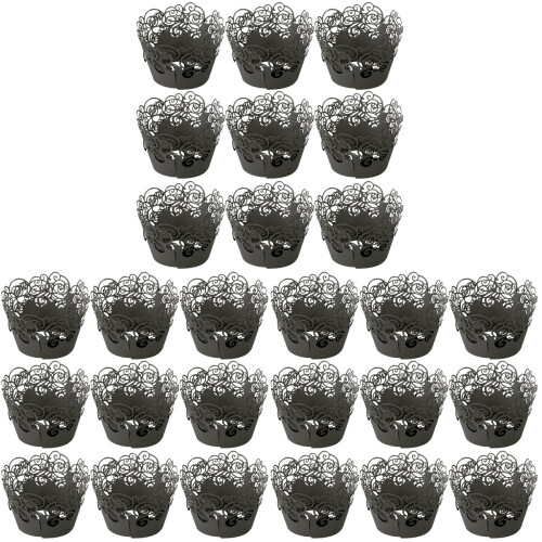 3 Pcs Square Cake Stand Cupcake Liners For Baking Stands Black