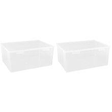 2Pcs Clear Plastic Bread Box Kitchen Storage Holder Fridge Food Keeper