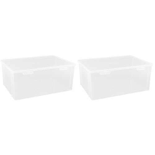 2Pcs Clear Plastic Bread Box Kitchen Storage Holder Fridge Food Keeper