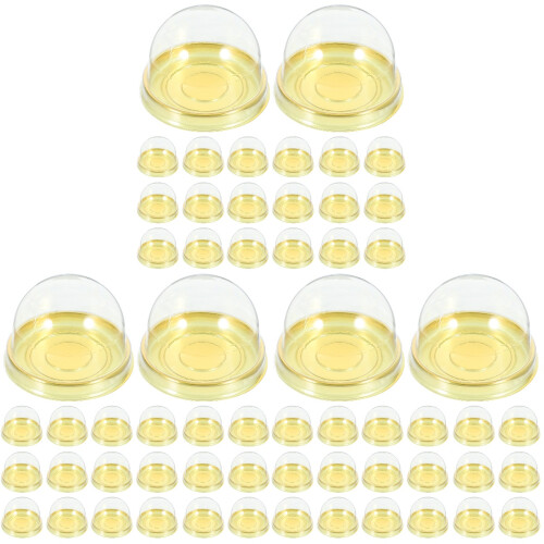 150Pcs Small Dome Moon Cake Boxes Golden Dessert Wrapping