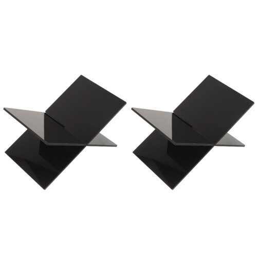 2Pcs Black Acrylic Desktop Book Stand Multifunctional Reading Support