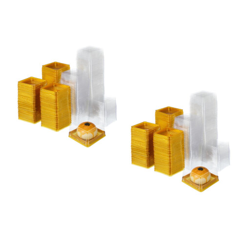 2Sets Clear Lid Golden Moon Cake Box Pet Storage Container