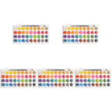 5Sets Travel Watercolor Kit Compact White Paints with Mixing Plate