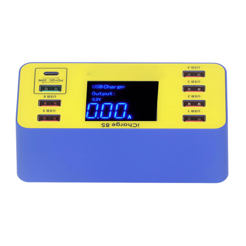 Quick Charge Fast Charging Multiple USB Charging Station Smart Detection Digital Display Universal Compatibility High Power Output Multiple Safety 1