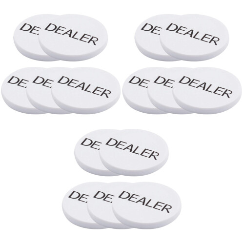 15Pcs White Game Chips Tokens Durable Poker Accessories 1