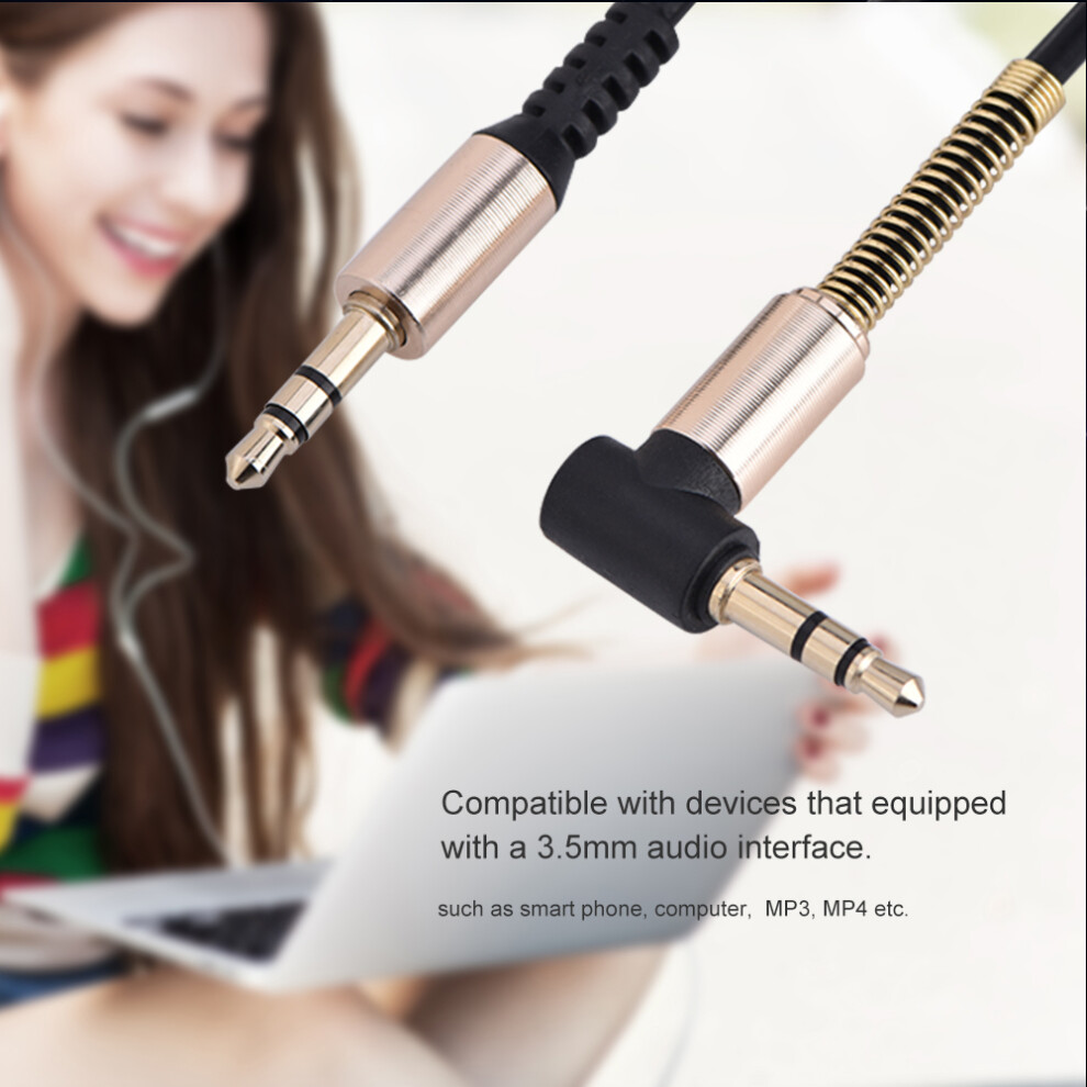 3.5Mm Audio Cable L Shape Spring Coiled 1.8M 7790334261088