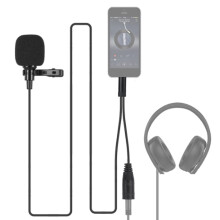 1.5m Omnidirectional Lavalier Microphone, 3.5mm Plug for PC Camera Phone Black