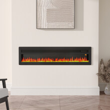 60 Inch 1800W 3-in-1 Recessed Electric Fireplace with Remote Control