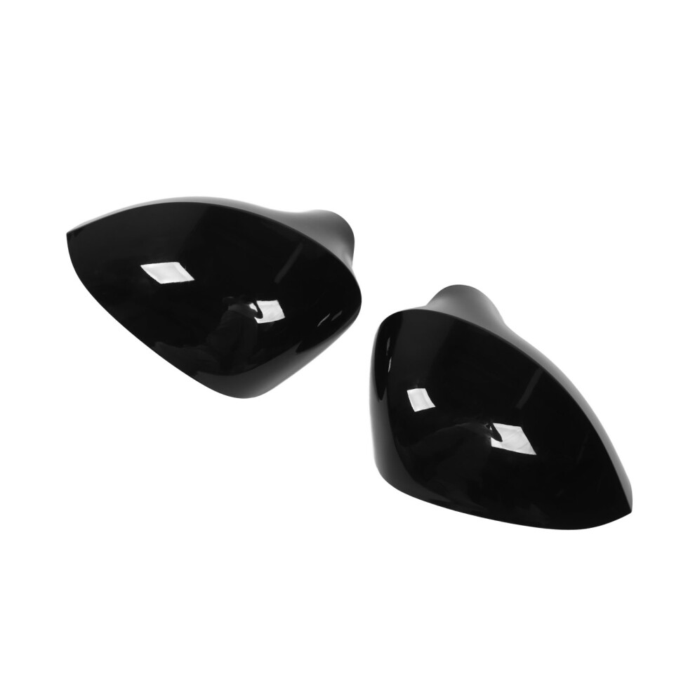 2Pcs Glossy Rearview Mirror Caps For Seat Leon Ibiza 2009-2017 Black 5021388211234
