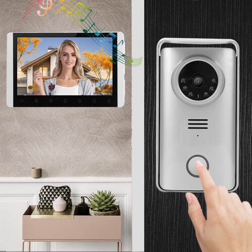 Σύστημα ενδοεπικοινωνίας με κουδούνι LCD 7 ιντσών με ανοιχτή ακρόαση και 2