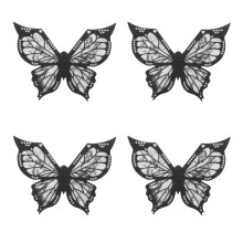 4Stk Schwarz Silikon Make-Up Schablonen Für Präzises Eyeliner Design