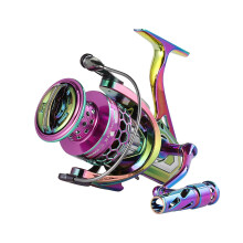 Rainbow Color Ultralight Spinning Reel for Freshwater and Saltwater, Aluminum Alloy Mainshaft Fishing Reel with Waterproof and Rust-Proof