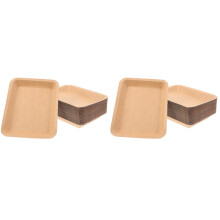 100Pièces Plateaux Jetables Pour Fruits De Mer Bbq, Couleur Kaki